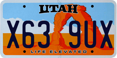 UT license plate X639UX