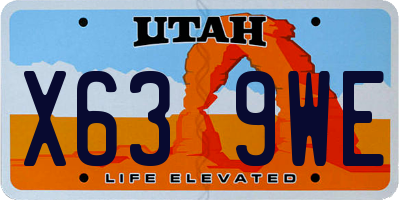 UT license plate X639WE