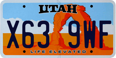 UT license plate X639WF