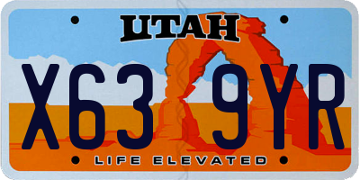 UT license plate X639YR