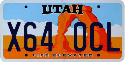UT license plate X640CL