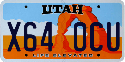UT license plate X640CU