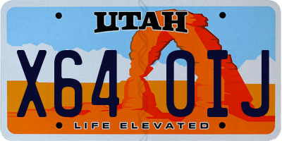 UT license plate X640IJ