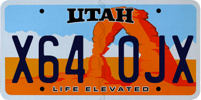 UT license plate X640JX