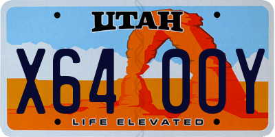 UT license plate X640OY