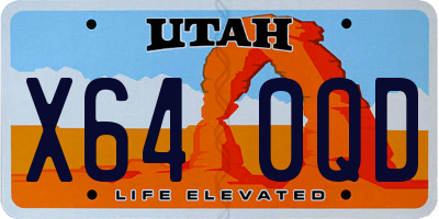 UT license plate X640QD
