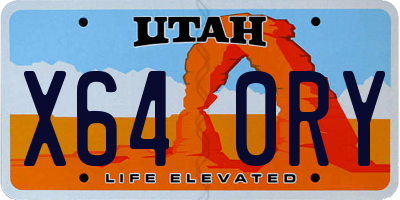UT license plate X640RY