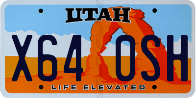 UT license plate X640SH