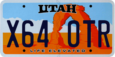 UT license plate X640TR