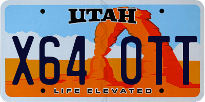 UT license plate X640TT