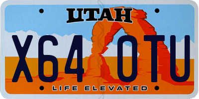 UT license plate X640TU