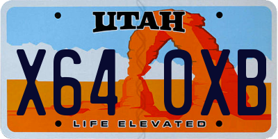 UT license plate X640XB