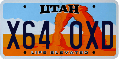 UT license plate X640XD