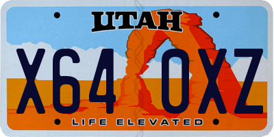 UT license plate X640XZ