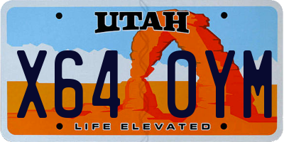 UT license plate X640YM