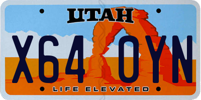UT license plate X640YN