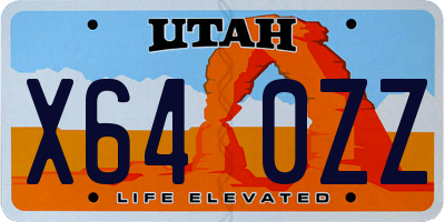 UT license plate X640ZZ