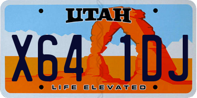 UT license plate X641DJ