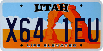 UT license plate X641EU