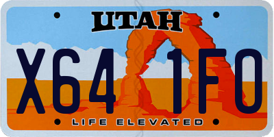 UT license plate X641FO