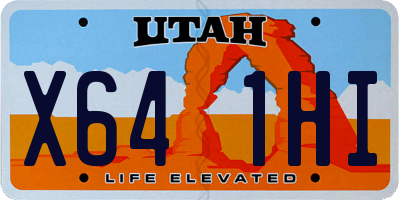 UT license plate X641HI