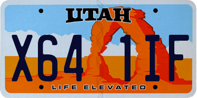 UT license plate X641IF