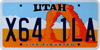 UT license plate X641LA