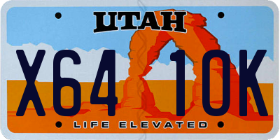 UT license plate X641OK