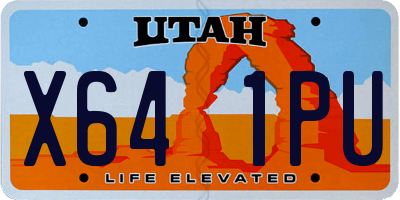 UT license plate X641PU