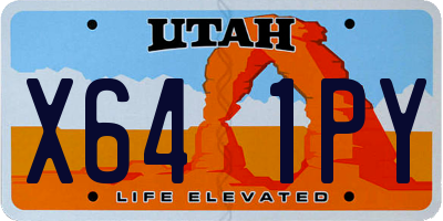 UT license plate X641PY