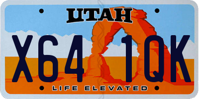 UT license plate X641QK