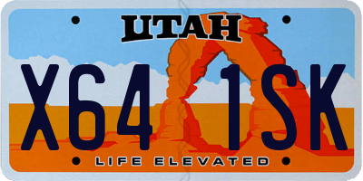 UT license plate X641SK