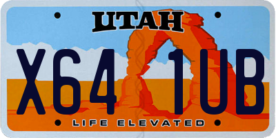 UT license plate X641UB