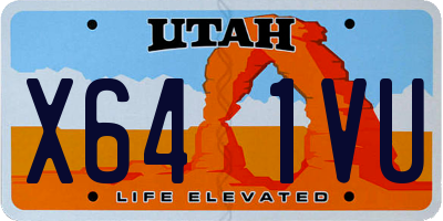 UT license plate X641VU