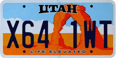 UT license plate X641WT