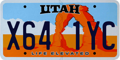 UT license plate X641YC