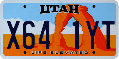 UT license plate X641YT