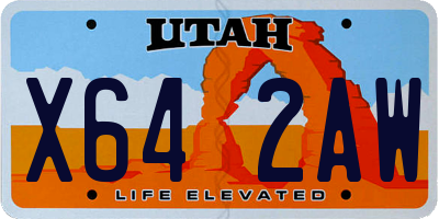 UT license plate X642AW