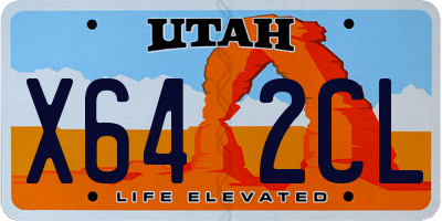 UT license plate X642CL