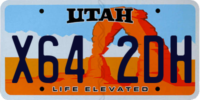 UT license plate X642DH