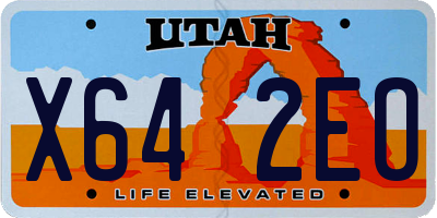 UT license plate X642EO