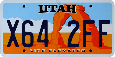 UT license plate X642FF