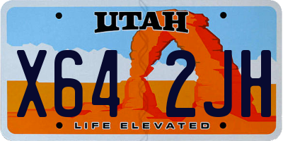 UT license plate X642JH