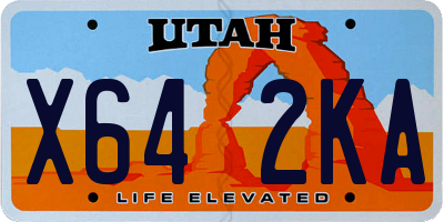 UT license plate X642KA