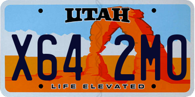 UT license plate X642MO