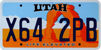 UT license plate X642PB
