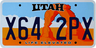 UT license plate X642PX