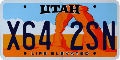 UT license plate X642SN