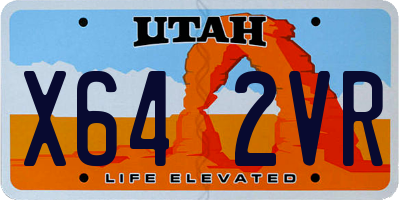 UT license plate X642VR