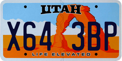 UT license plate X643BP